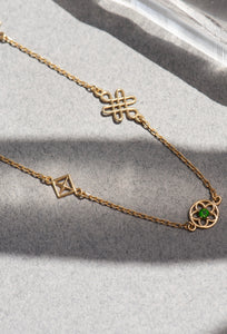 Aura Necklace - 22k Gold Plate with Chrome Diopside-zoe & morgan-P&amp;K The General Store