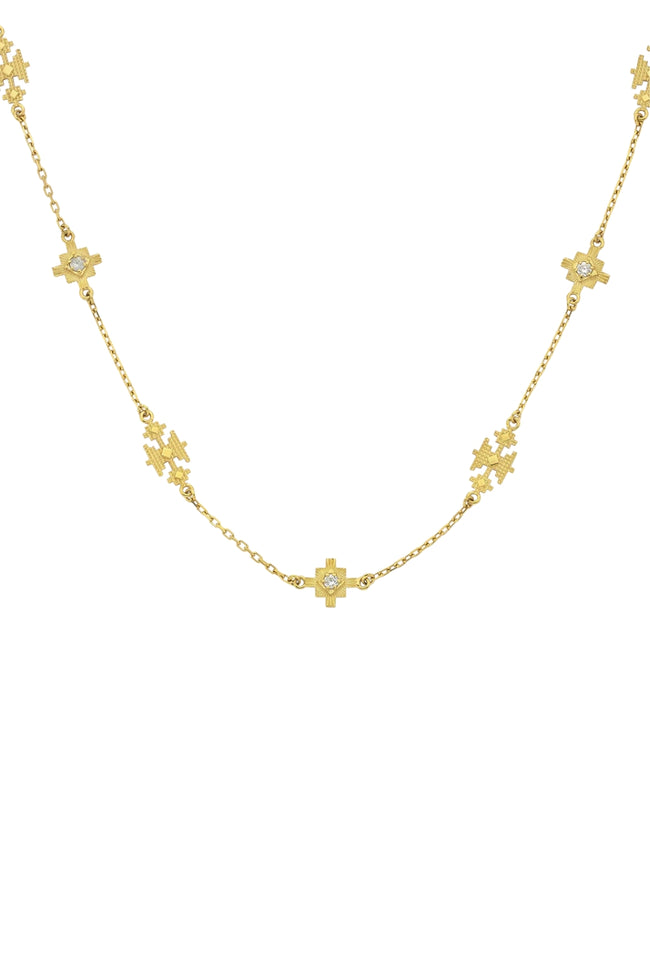 Ayllu Necklace - 22k Gold Plate with White Zircon-zoe & morgan-P&amp;K The General Store