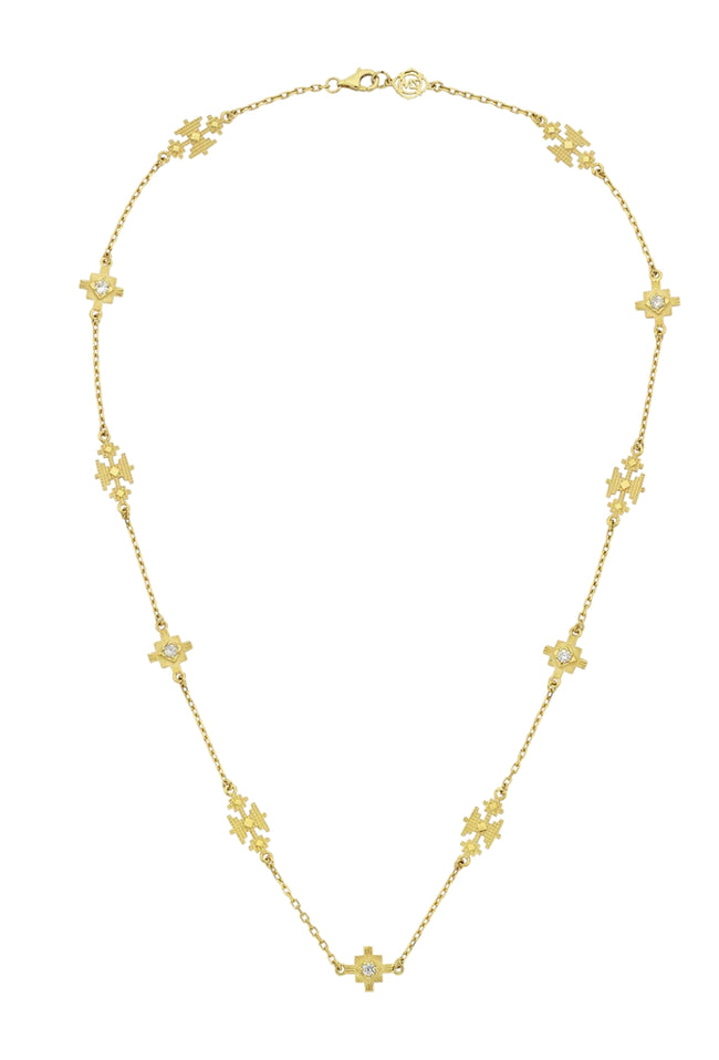 Ayllu Necklace - 22k Gold Plate with White Zircon-zoe & morgan-P&amp;K The General Store