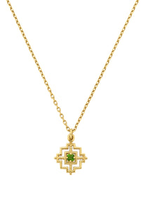 Centred Necklace - 22k Gold Plate with Chrome Diopside-zoe & morgan-P&amp;K The General Store