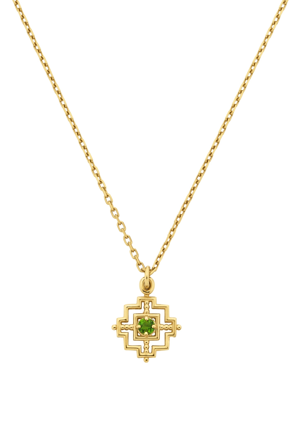 Centred Necklace - 22k Gold Plate with Chrome Diopside-zoe & morgan-P&K The General Store