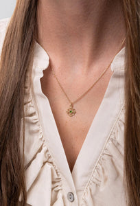 Centred Necklace - 22k Gold Plate with Chrome Diopside-zoe & morgan-P&amp;K The General Store