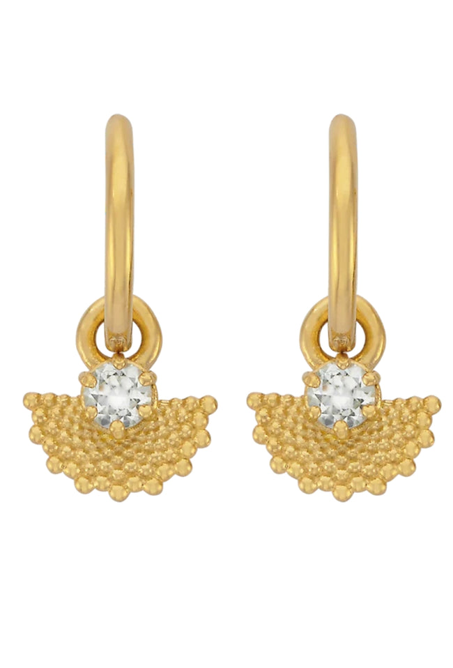 Eos Earrings - 22k Gold Plate with White Zircon-zoe & morgan-P&amp;K The General Store