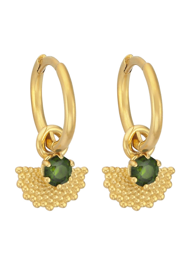 Eos Earrings - 22k Gold Plate with Chrome Diopside-zoe & morgan-P&amp;K The General Store