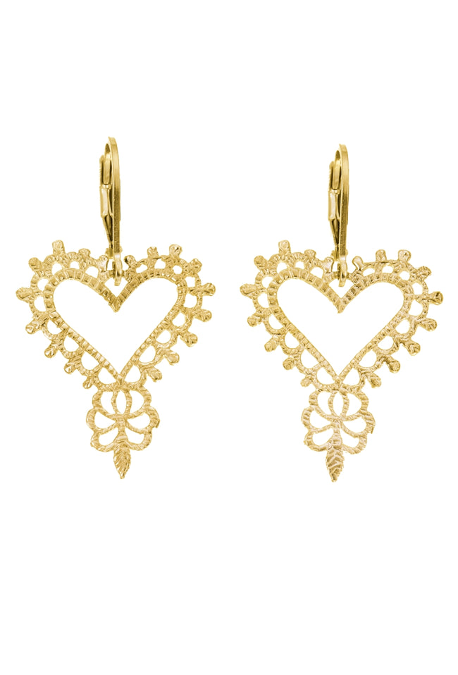Gypsy Heart Earrings - 22k Gold Plate-zoe & morgan-P&amp;K The General Store