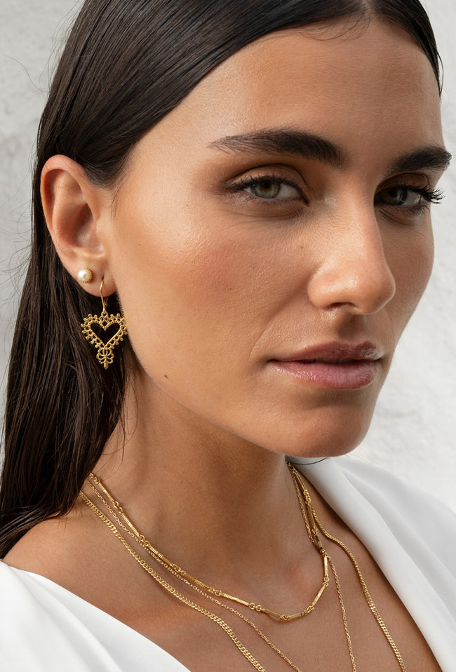 Gypsy Heart Earrings - 22k Gold Plate-zoe & morgan-P&amp;K The General Store