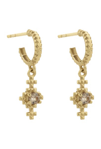 Indie Earrings - 22k Gold Plate with Peach Zircon-zoe & morgan-P&amp;K The General Store