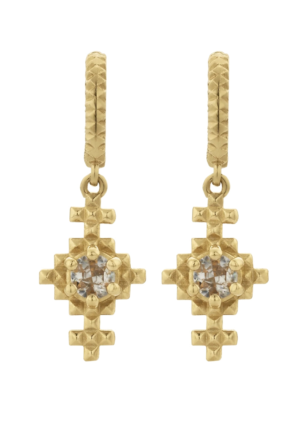 Indie Earrings - 22k Gold Plate with Peach Zircon-zoe & morgan-P&K The General Store