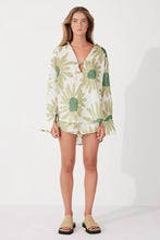Load image into Gallery viewer, Aloe Flower Linen Tie Shirt-ZULU &amp; ZEPHYR-P&amp;K The General Store
