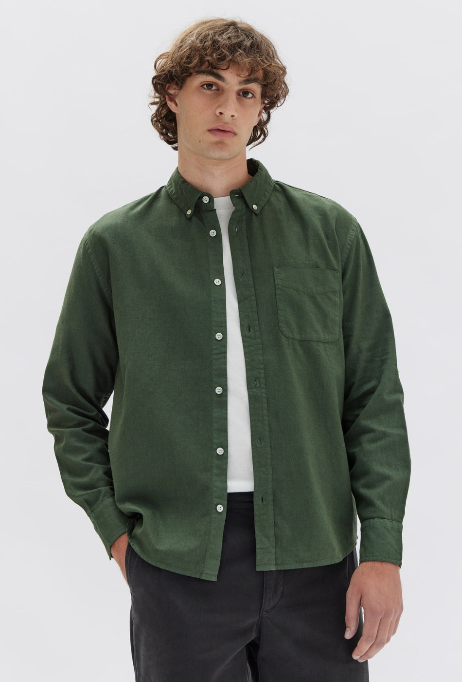 Everyday Linen LS Shirt - Forest-ASSEMBLY LABEL-P&K The General Store