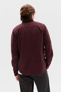 Mens Cord Shirt - Bordeaux-ASSEMBLY LABEL-P&amp;K The General Store