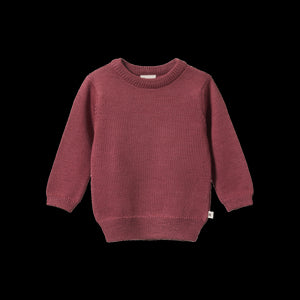 Merino Knit Pullover - Rhubarb-NATURE BABY-P&amp;K The General Store