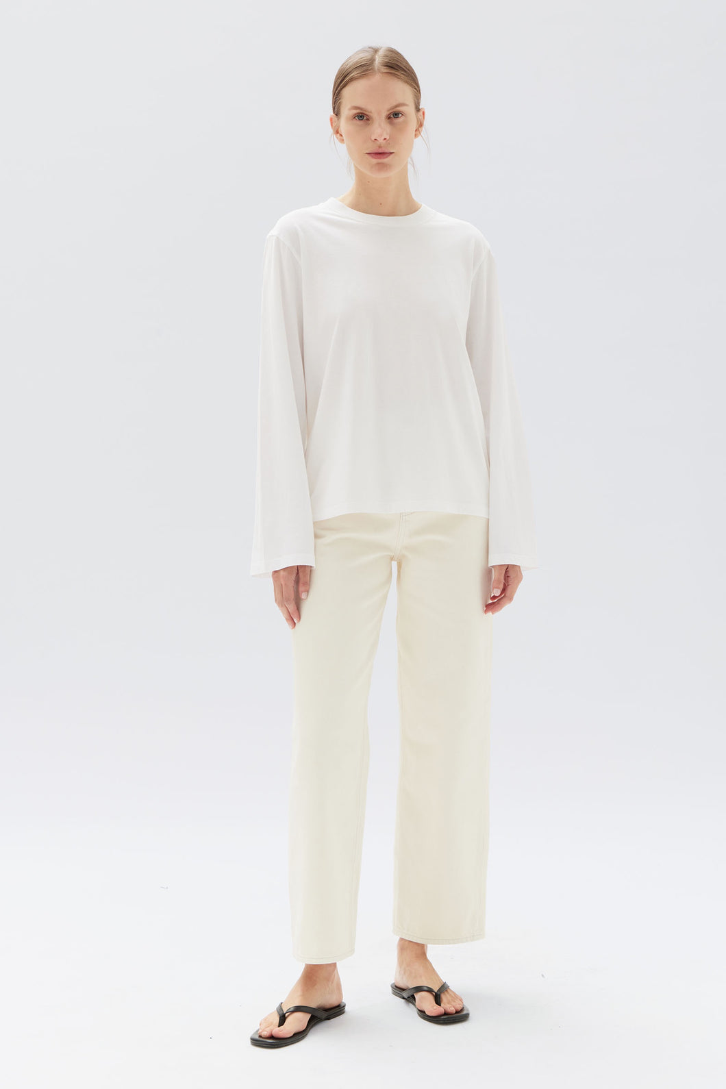 Mimi Long Sleeve Top - White-ASSEMBLY LABEL-P&K The General Store