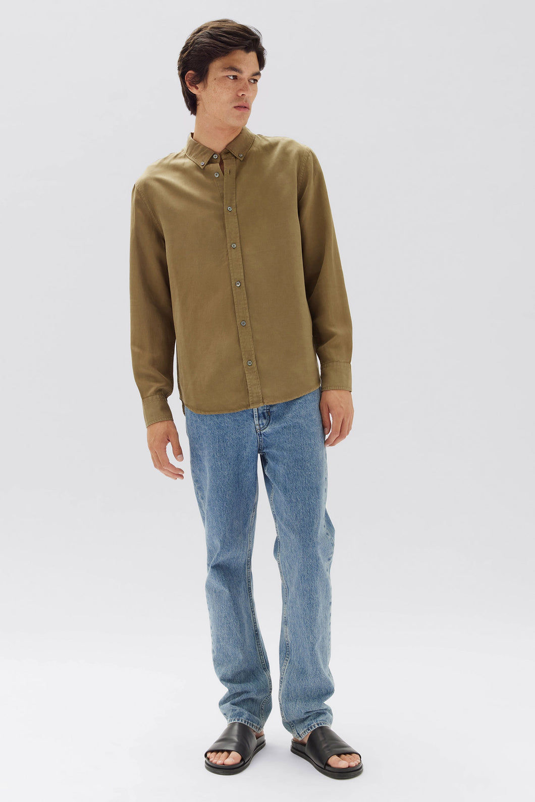 Rosco Long Sleeve Shirt - Pea-ASSEMBLY LABEL-P&K The General Store