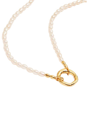 Horizon Annex Link Pearl Necklace - Gold-By Charlotte-P&amp;K The General Store